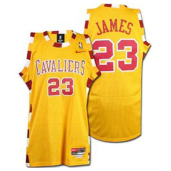 LeBron James Cleveland Cavaliers #23 Hardwood Classic Throwback Yellow Jersey