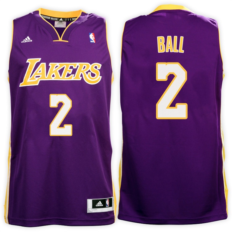Lonzo Ball Los Angeles Lakers #2 Road Purple New Swingman Jersey