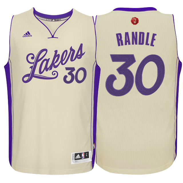 NBA 2015-16 Season Los Angeles Lakers #30 Julius Randle Christmas Day White Jersey