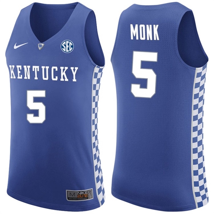 Malik Monk NCAA Kentucky Wildcats #5 Blue Basketball Jersey Malik Monk NCAA Kentucky Wildcats #5 Blue Basketball Jersey