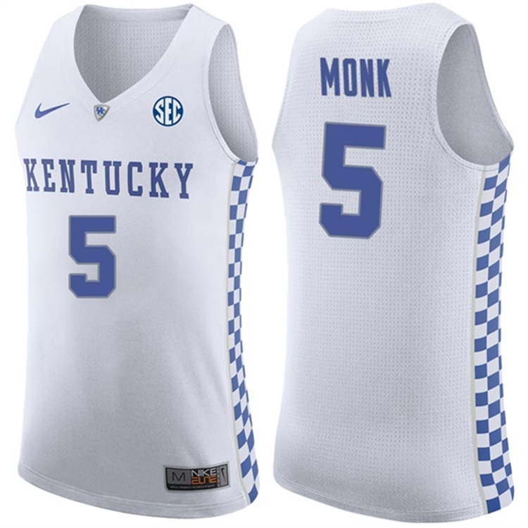 Malik Monk NCAA Kentucky Wildcats #5 White Basketball Jersey Malik Monk NCAA Kentucky Wildcats #5 White Basketball Jersey