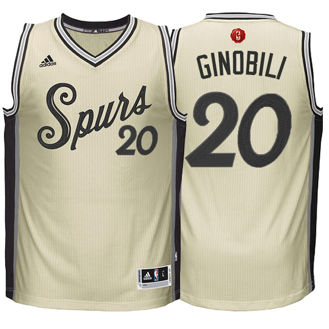 NBA 2015-16 Season San Antonio Spurs #20 Manu Ginobili Christmas Day Cream Jersey NBA 2015-16 Season San Antonio Spurs #20 Manu Ginobili Christmas Day Cream Jersey
