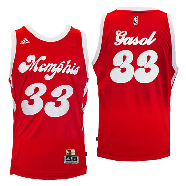 Marc Gasol Memphis Grizzlies #33 2016-17 Hardwood Classics Nights Red Jersey