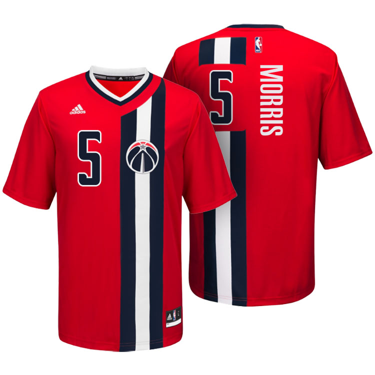 Markieff Morris Washington Wizards #5 Red Throwback Pride Sleeved Swingman Jersey