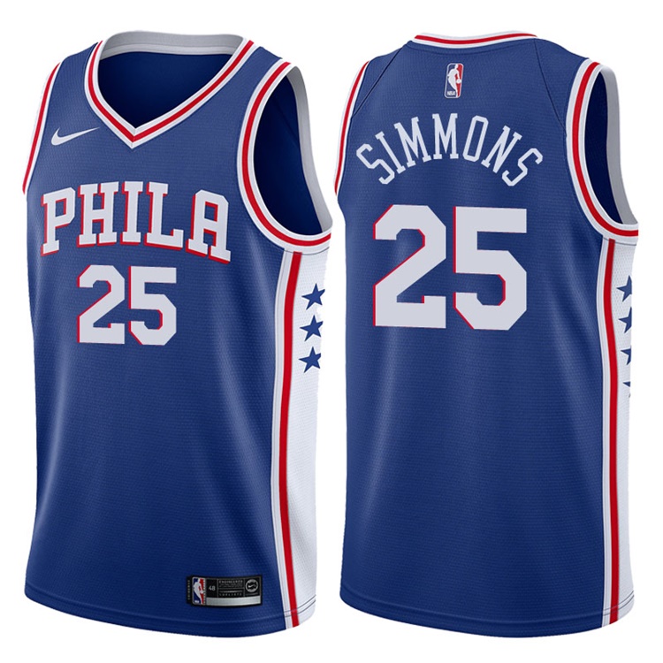 2017-18 Season Ben Simmons Philadelphia 76ers #25 Icon Blue Swingman Jersey