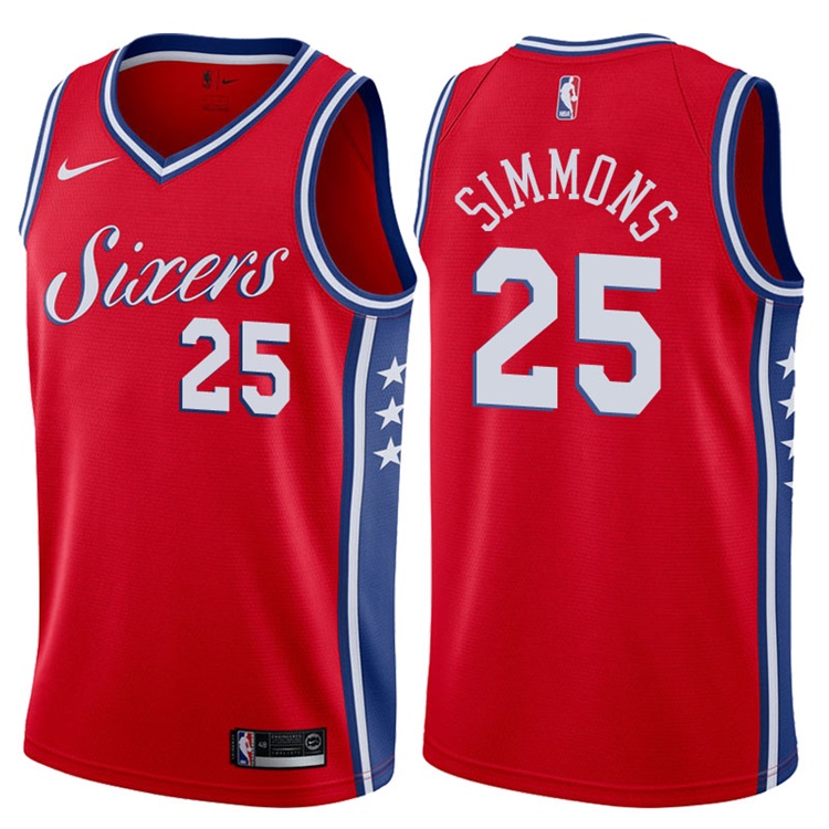 2017-18 Season Ben Simmons Philadelphia 76ers #25 Statement Red Swingman Jersey 2017-18 Season Ben Simmons Philadelphia 76ers #25 Statement Red Swingman Jersey