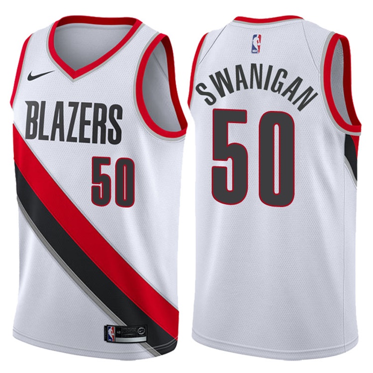 2017-18 Season Caleb Swanigan Portland Trail Blazers #50 Association White Swingman Jersey 2017-18 Season Caleb Swanigan Portland Trail Blazers #50 Association White Swingman Jersey