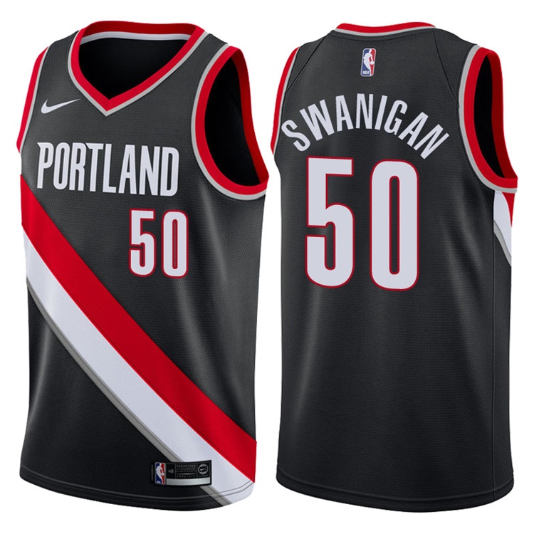 2017-18 Season Caleb Swanigan Portland Trail Blazers #50 Icon Black Swingman Jersey