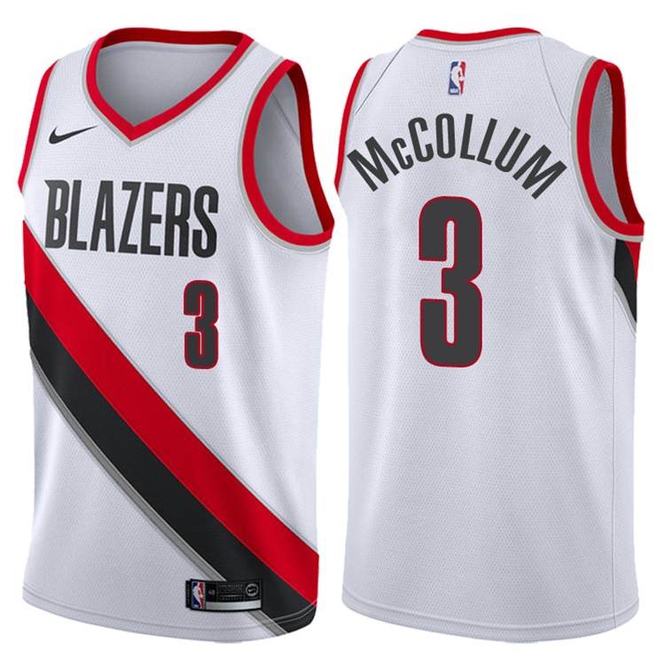 2017-18 Season CJ McCollum Portland Trail Blazers #3 Association White Swingman Jersey 2017-18 Season CJ McCollum Portland Trail Blazers #3 Association White Swingman Jersey