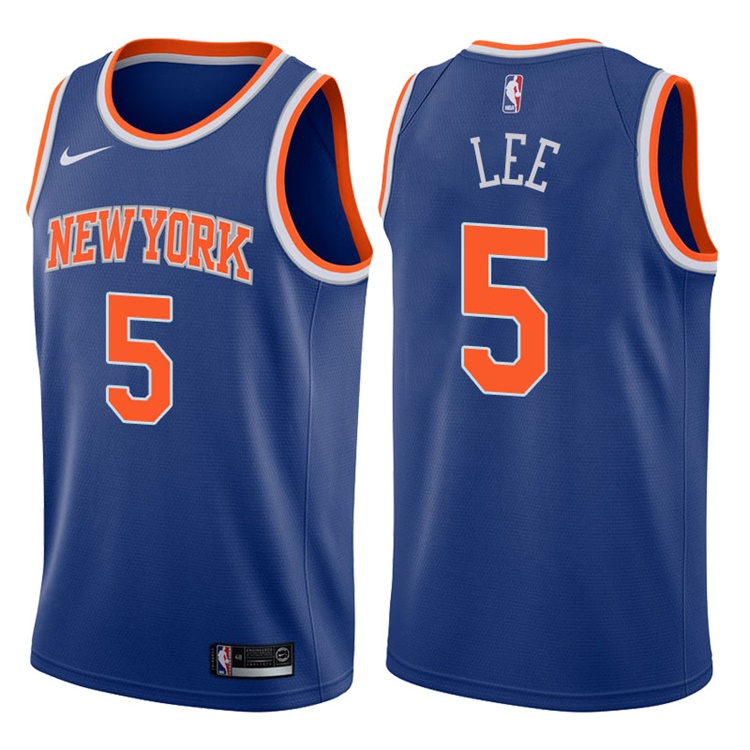 2017-18 Season Courtney Lee New York Knicks #5 Icon Blue Swingman Jersey