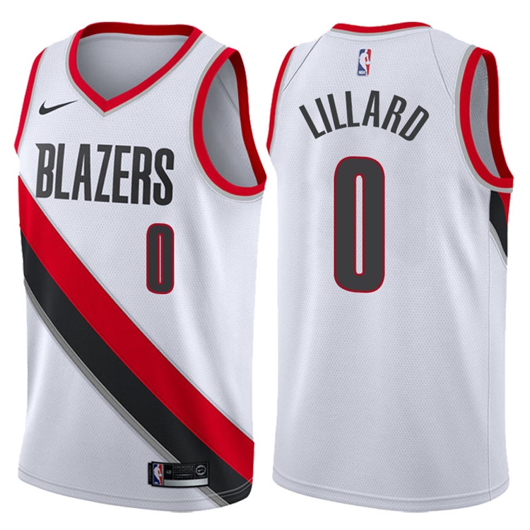 2017-18 Season Damian Lillard Portland Trail Blazers #0 Association White Swingman Jersey