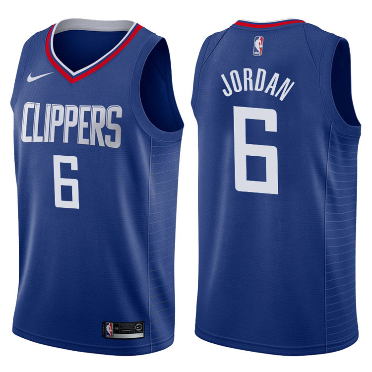 2017-18 Season DeAndre Jordan Los Angeles Clippers #6 Icon Blue Swingman Jersey