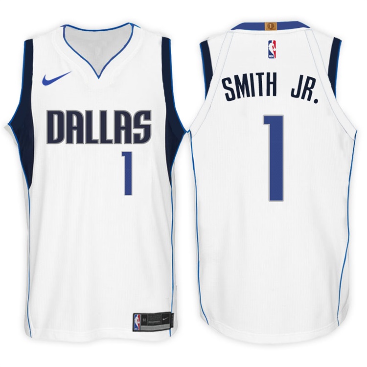 2017-18 Season Dennis Smith Jr. Dallas Mavericks #1 Association White Swingman Jersey