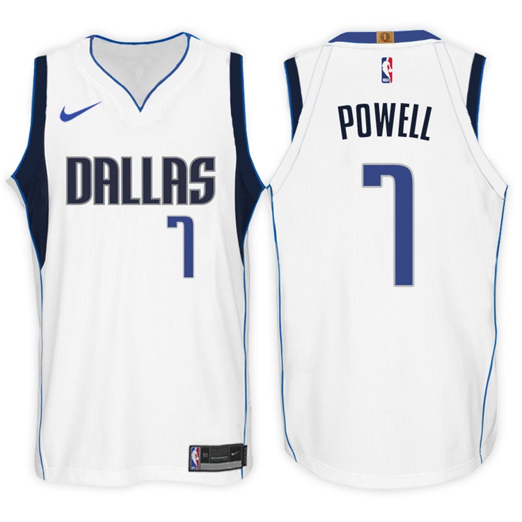 2017-18 Season Dwight Powell Dallas Mavericks #7 Association White Swingman Jersey 2017-18 Season Dwight Powell Dallas Mavericks #7 Association White Swingman Jersey