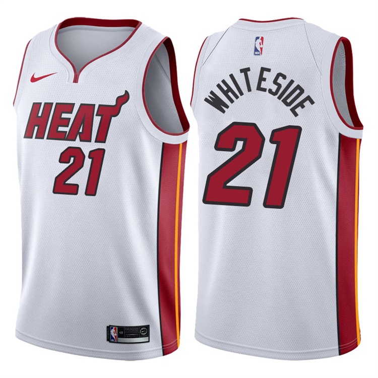 2017-18 Season Hassan Whiteside Miami Heat #21 Association White Swingman Jersey 2017-18 Season Hassan Whiteside Miami Heat #21 Association White Swingman Jersey