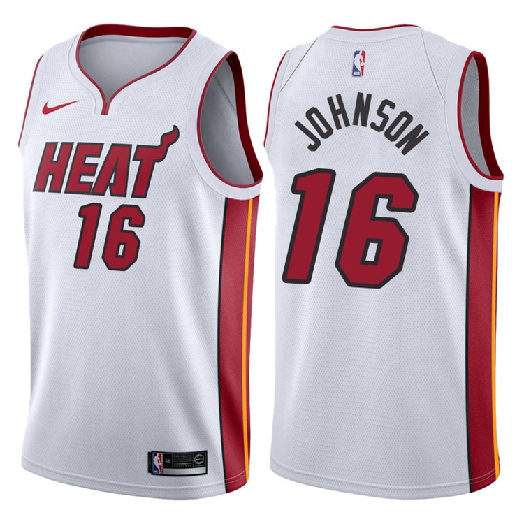 2017-18 Season James Johnson Miami Heat #16 Association White Swingman Jersey