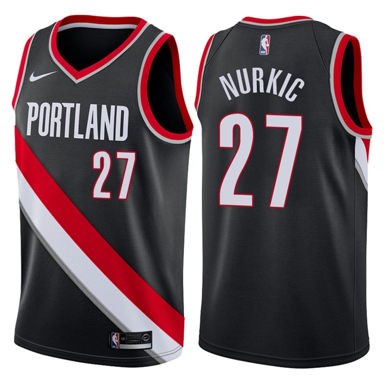 2017-18 Season Jusuf Nurkic Portland Trail Blazers #27 Icon Black Swingman Jersey