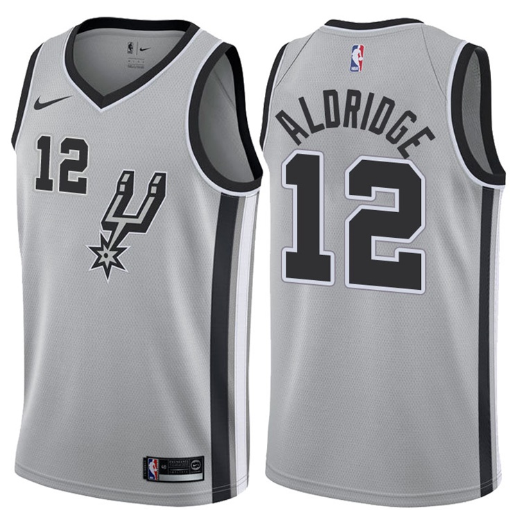 2017-18 Season LaMarcus Aldridge San Antonio Spurs #12 Statement Gray Swingman Jersey 2017-18 Season LaMarcus Aldridge San Antonio Spurs #12 Statement Gray Swingman Jersey