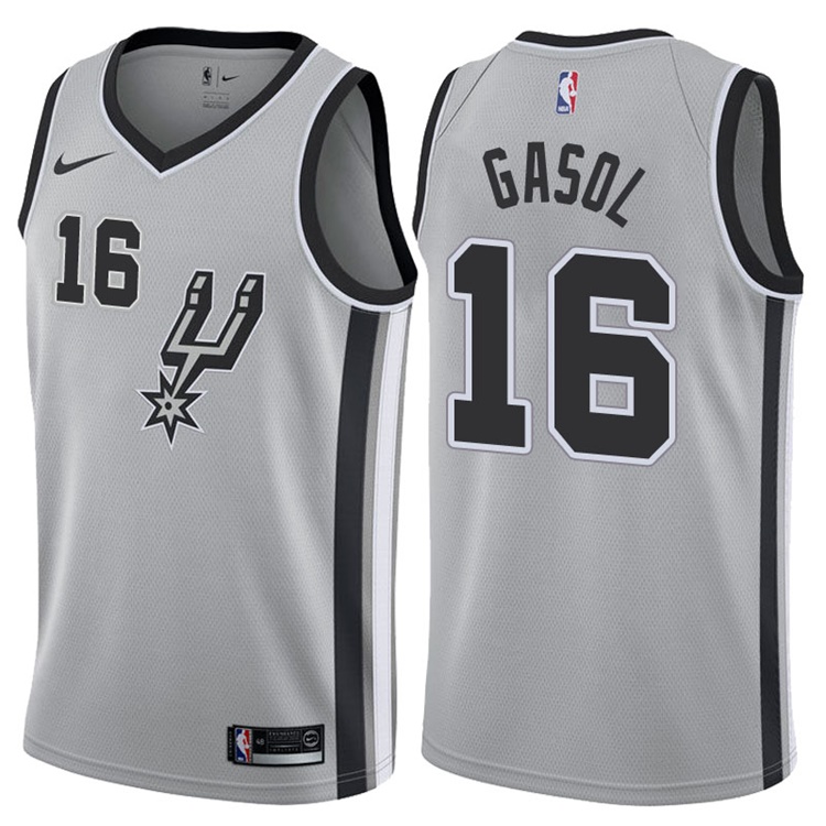 2017-18 Season Pau Gasol San Antonio Spurs #16 Statement Gray Swingman Jersey 2017-18 Season Pau Gasol San Antonio Spurs #16 Statement Gray Swingman Jersey