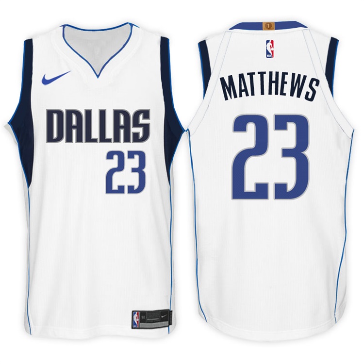 2017-18 Season Wesley Matthews Dallas Mavericks #23 Association White Swingman Jersey
