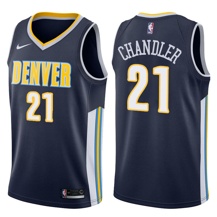 2017-18 Season Wilson Chandler Denver Nuggets #21 Icon Navy Swingman Jersey