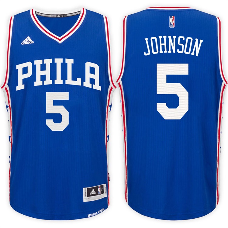 Amir Johnson Philadelphia 76ers #5 Road Blue New Swingman Jersey