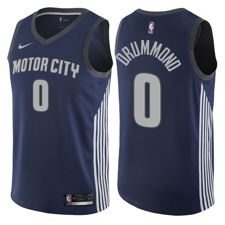 2017-18 Season Andre Drummond Detroit Pistons #0 City Edition Navy Swingman Jersey