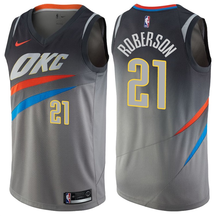 2017-18 Season Andre Roberson Oklahoma City Thunder #21 City Edition Gray Swingman Jersey