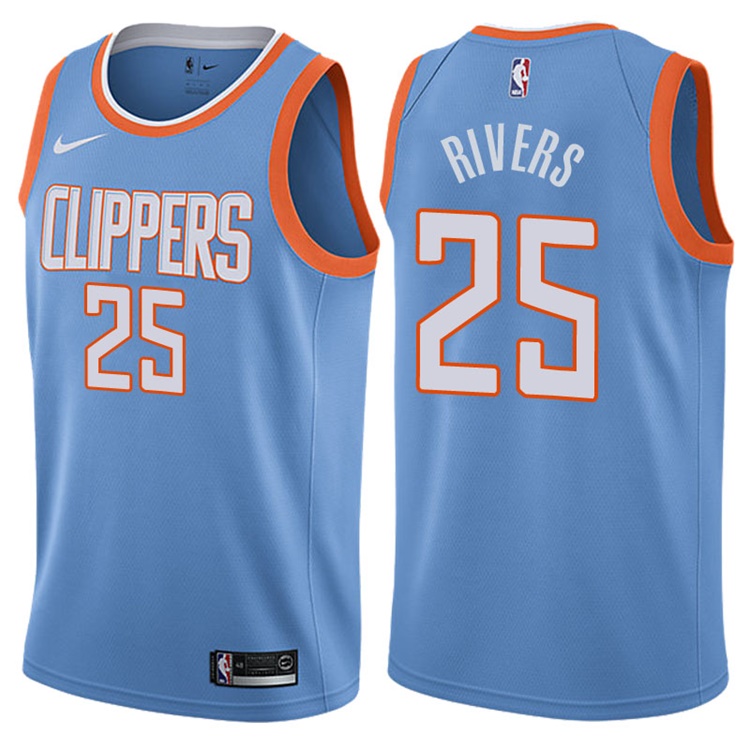 2017-18 Season Austin Rivers Los Angeles Clippers #25 City Edition Blue Swingman Jersey