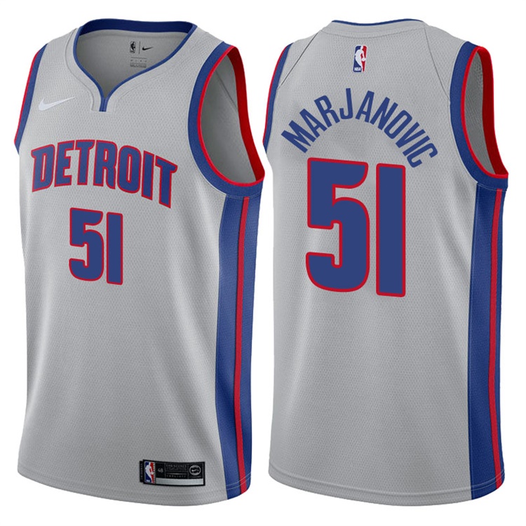 2017-18 Season Boban Marjanovic Detroit Pistons #51 Statement Gray Swingman Jersey 2017-18 Season Boban Marjanovic Detroit Pistons #51 Statement Gray Swingman Jersey
