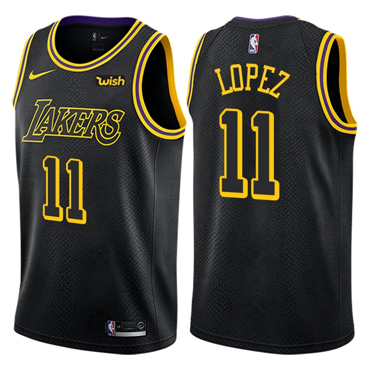 2017-18 Season Brook Lopez Los Angeles Lakers #11 City Edition Black Swingman Jersey 2017-18 Season Brook Lopez Los Angeles Lakers #11 City Edition Black Swingman Jersey
