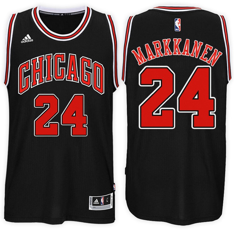 Chicago Bulls #24 Lauri Markkanen Alternate Black New Swingman Jersey