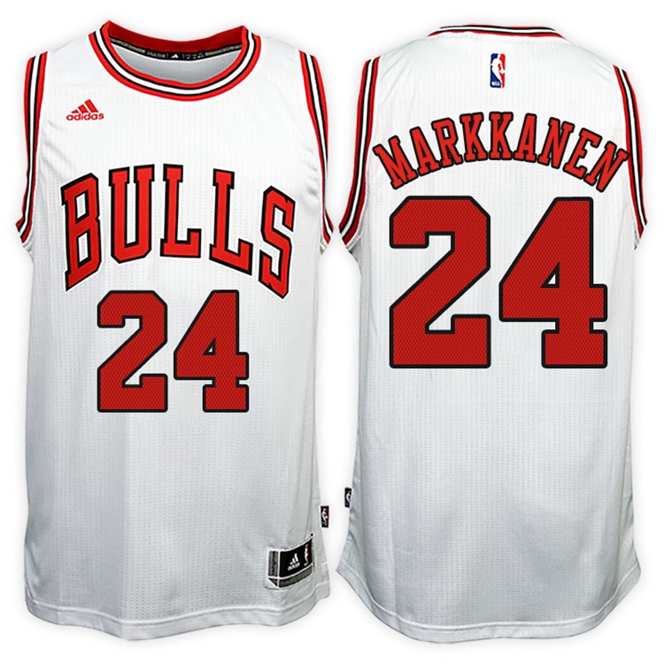 Chicago Bulls #24 Lauri Markkanen Home White New Swingman Jersey