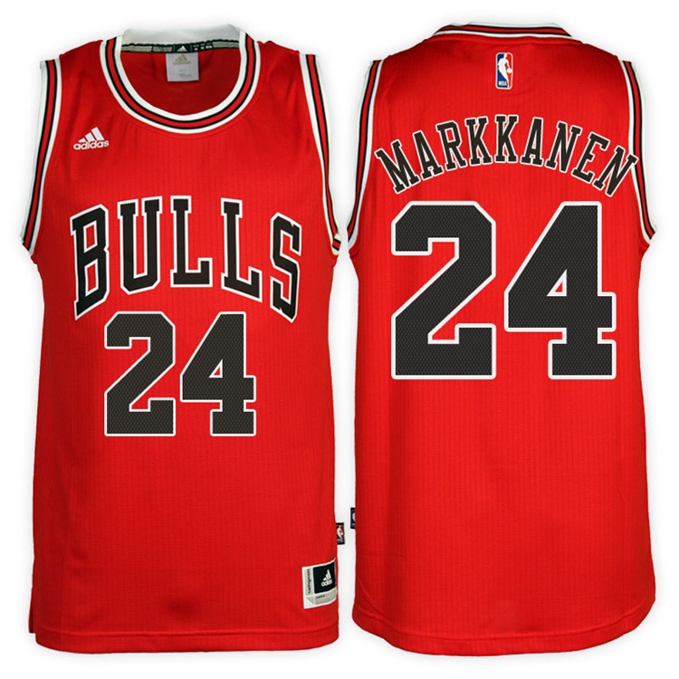 Chicago Bulls #24 Lauri Markkanen Road Red New Swingman Jersey