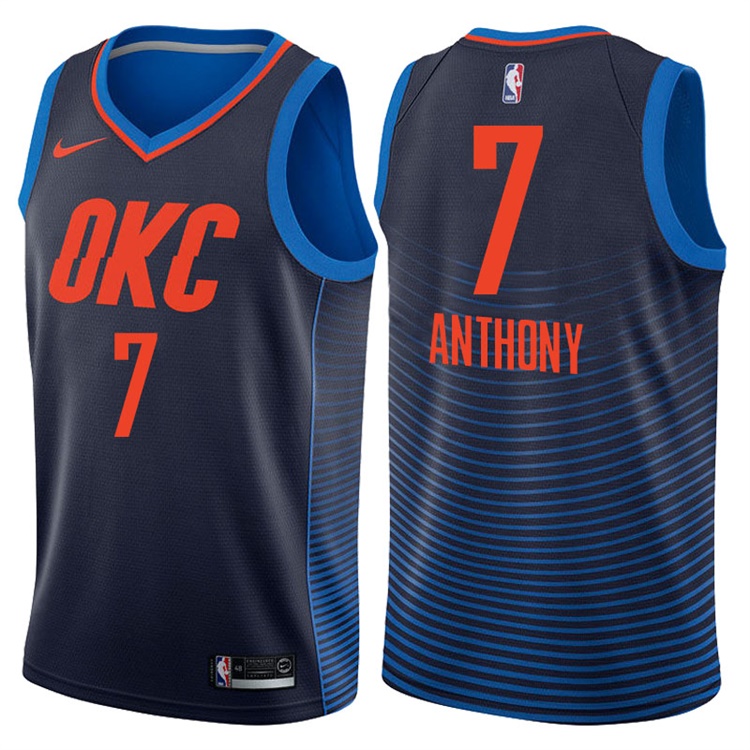 2017-18 Season Carmelo Anthony Oklahoma City Thunder #7 Statement Navy Swingman Jersey