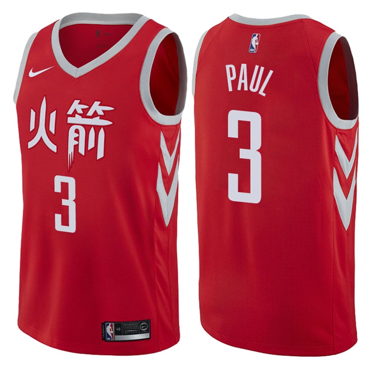 2017-18 Season Chris Paul Houston Rockets #3 City Edition Red Swingman Jersey 2017-18 Season Chris Paul Houston Rockets #3 City Edition Red Swingman Jersey