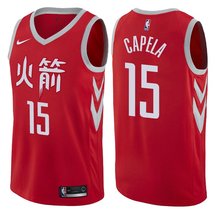 2017-18 Season Clint Capela Houston Rockets #15 City Edition Red Swingman Jersey