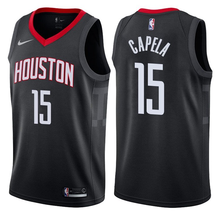 2017-18 Season Clint Capela Houston Rockets #15 Statement Black Swingman Jersey
