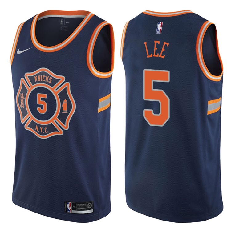 2017-18 Season Courtney Lee New York Knicks #5 City Edition Navy Swingman Jersey 2017-18 Season Courtney Lee New York Knicks #5 City Edition Navy Swingman Jersey