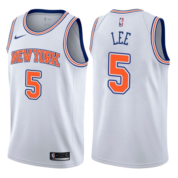 2017-18 Season Courtney Lee New York Knicks #5 Statement White Swingman Jersey 2017-18 Season Courtney Lee New York Knicks #5 Statement White Swingman Jersey