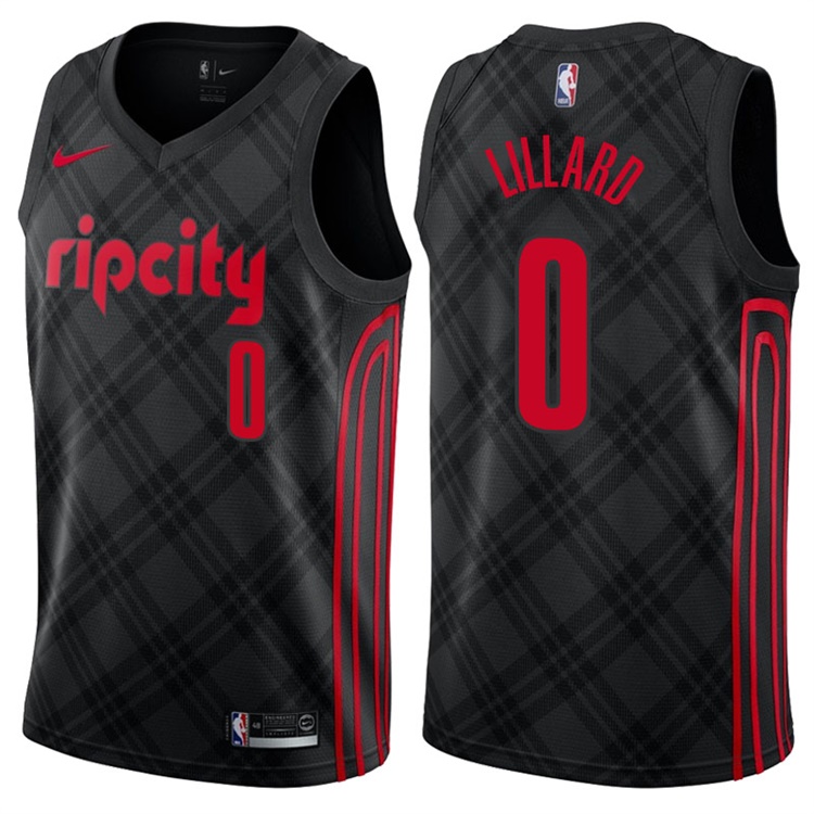 2017-18 Season Damian Lillard Portland Trail Blazers #0 City Edition Black Swingman Jersey 2017-18 Season Damian Lillard Portland Trail Blazers #0 City Edition Black Swingman Jersey