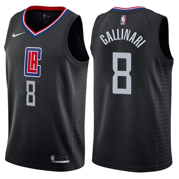 2017-18 Season Danilo Gallinari Los Angeles Clippers #8 Statement Black Swingman Jersey 2017-18 Season Danilo Gallinari Los Angeles Clippers #8 Statement Black Swingman Jersey