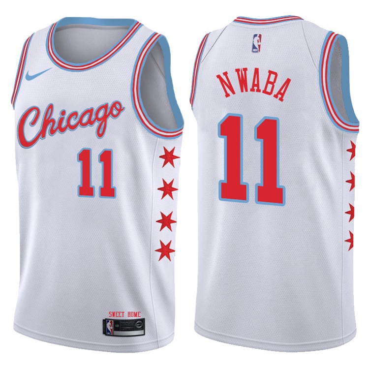2017-18 Season David Nwaba Chicago Bulls #11 City Edition White Swingman Jersey 2017-18 Season David Nwaba Chicago Bulls #11 City Edition White Swingman Jersey
