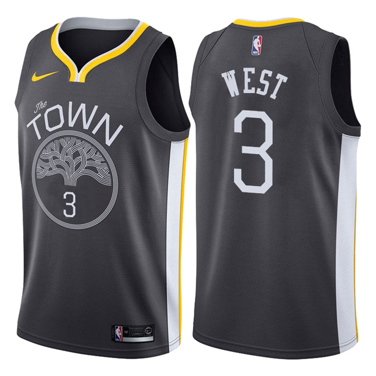 2017-18 Season David West Golden State Warriors #3 Statement Gray Swingman Jersey