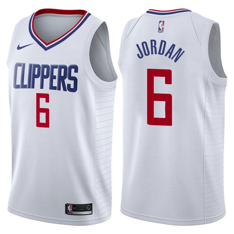 2017-18 Season DeAndre Jordan Los Angeles Clippers #6 Association White Swingman Jersey 2017-18 Season DeAndre Jordan Los Angeles Clippers #6 Association White Swingman Jersey