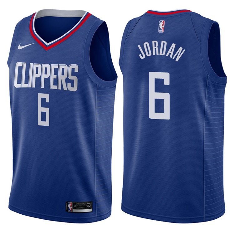 2017-18 Season DeAndre Jordan Los Angeles Clippers #6 Icon Blue Swingman Jersey