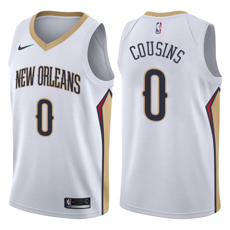 2017-18 Season DeMarcus Cousins New Orleans Pelicans #0 Association White Swingman Jersey