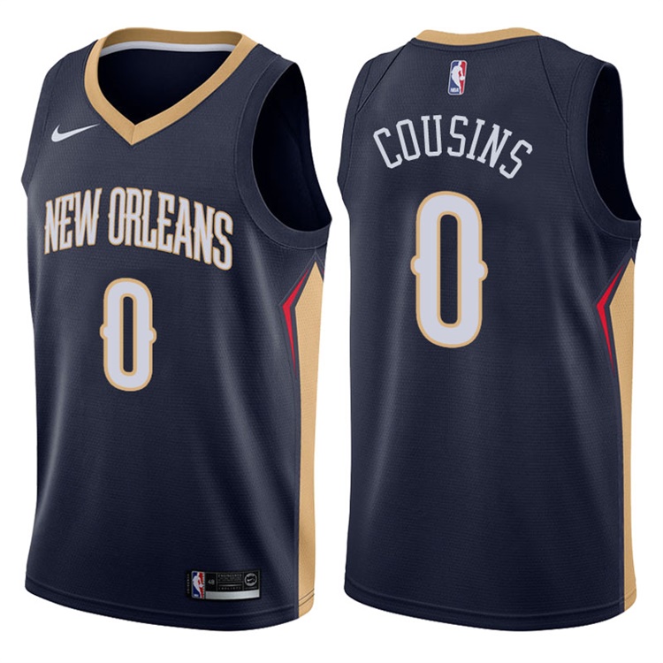 2017-18 Season DeMarcus Cousins New Orleans Pelicans #0 Icon Navy Swingman Jersey