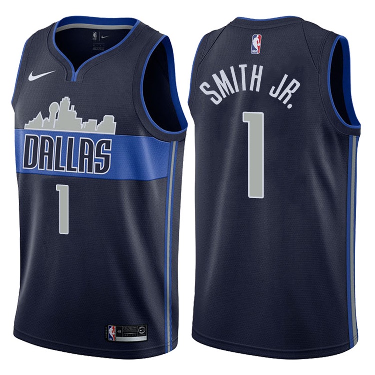 2017-18 Season Dennis Smith Jr. Dallas Mavericks #1 Statement Navy Swingman Jersey