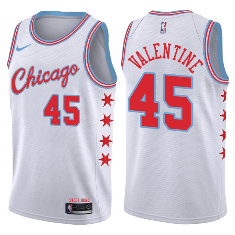 2017-18 Season Denzel Valentine Chicago Bulls #45 City Edition White Swingman Jersey 2017-18 Season Denzel Valentine Chicago Bulls #45 City Edition White Swingman Jersey